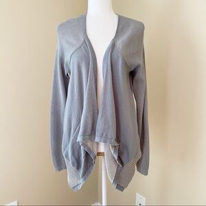 CAbi Pocket Sage Drape Front Cotton Cardigan - M